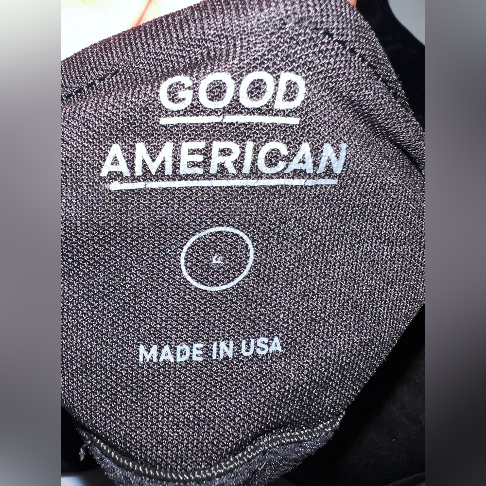 Good American Velour Velvet Bodysuit Navy Size 4 Snap Closure - Picture 6 of 10